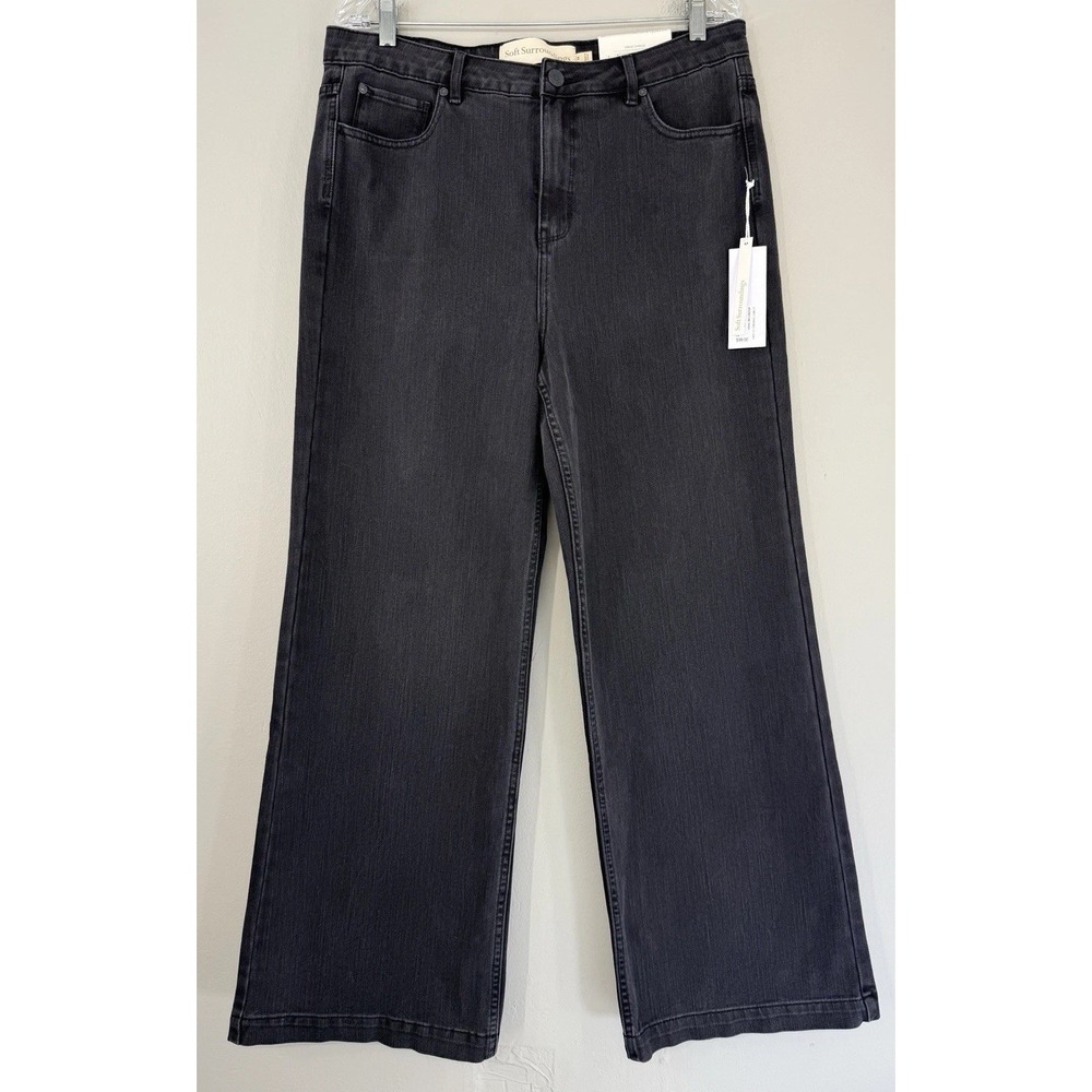 Soft Surroundings Ultimate Denim Wide‎ Leg Jean Women's 14 Moonstone Wash NWT